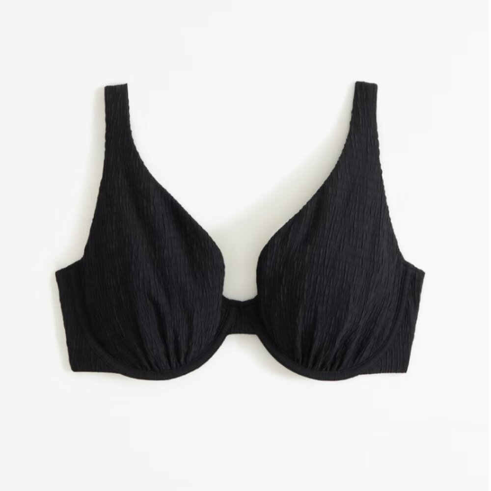 Curve Love High Apex Underwire Bikini Top Black